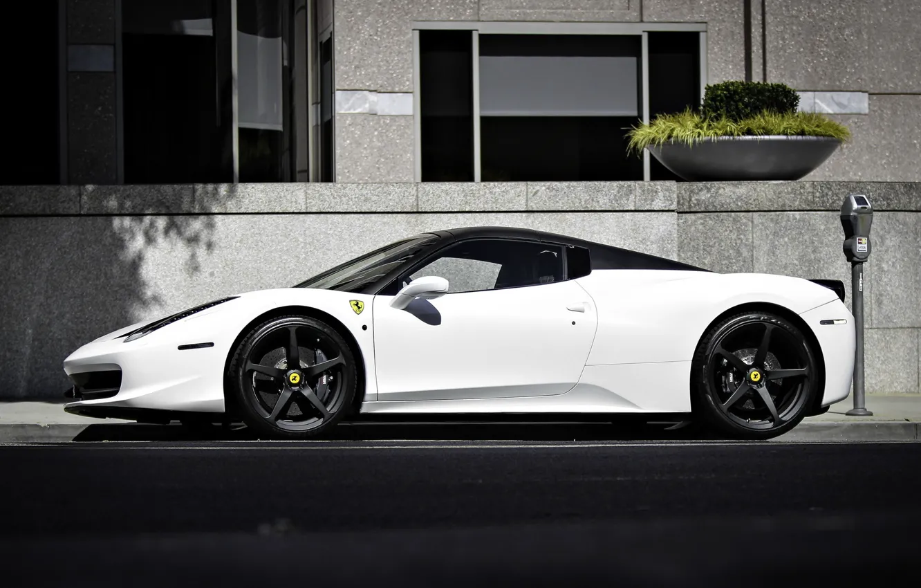 Фото обои Ferrari, white, supercar, 458, Italia