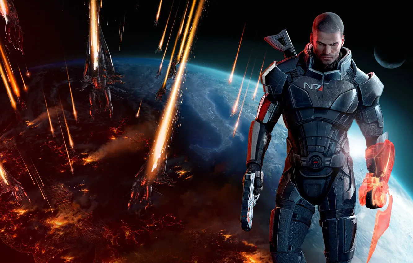 Фото обои Mass Effect, Mass Effect 3, Shepard