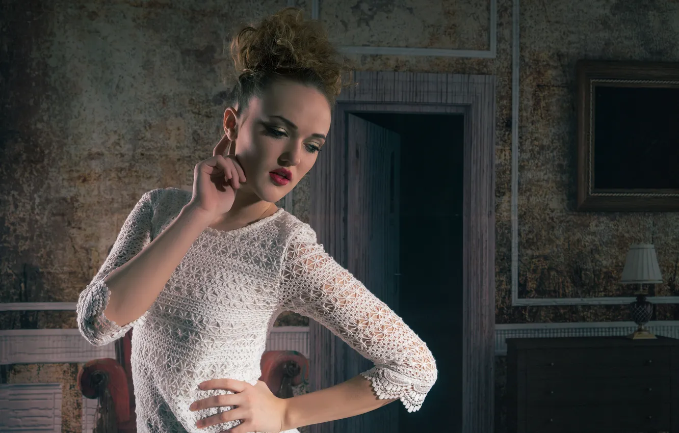 Фото обои модель, свитер, Helena Paščenko