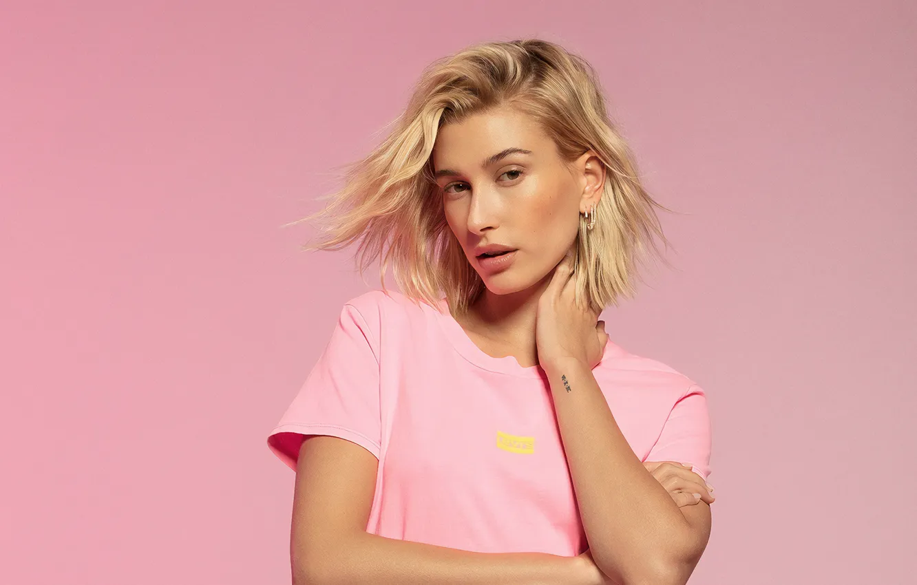 Фото обои взгляд, девушка, поза, фото, модель, Hailey Baldwin