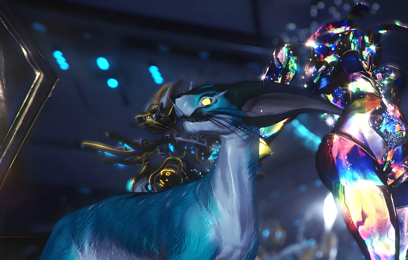 Фото обои Girl, Blue, Lola, Warframe, Kawat