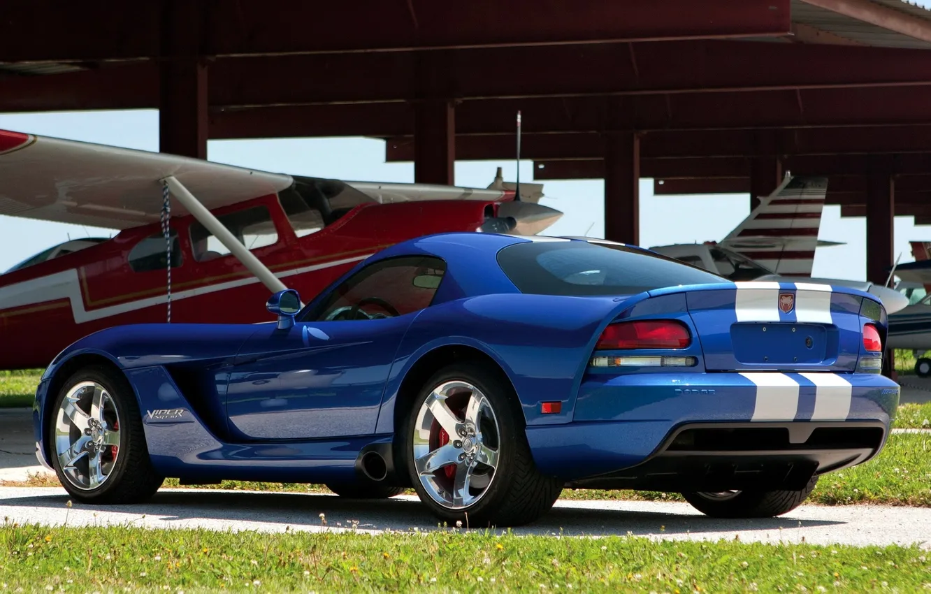 Фото обои Dodge, суперкар, Viper, вид сзади, Coupe, SRT10, Додж.Вайпер