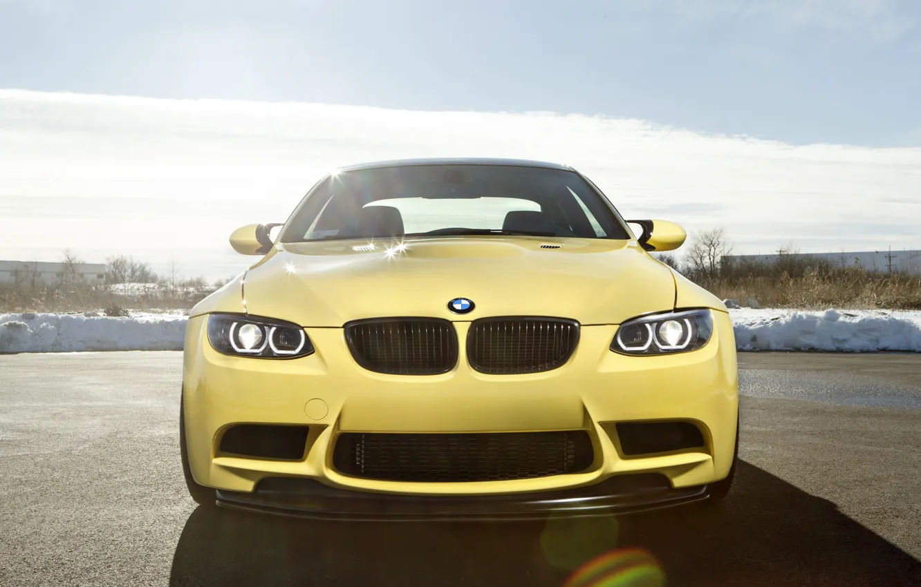 Фото обои BMW, Yellow, E92, Glare, M3