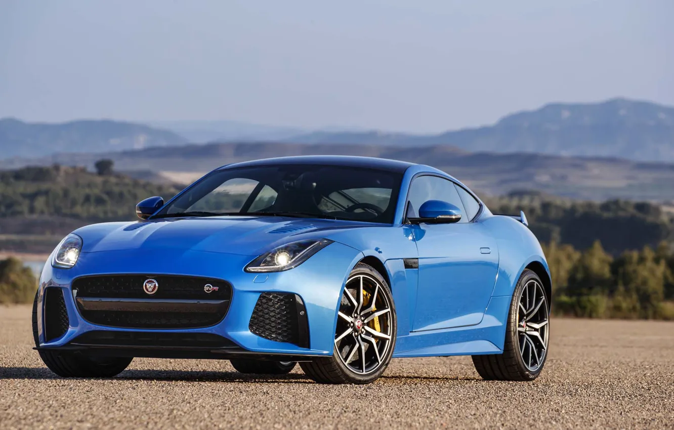 Фото обои Jaguar, Blue, Coupe, F-Type, SVR