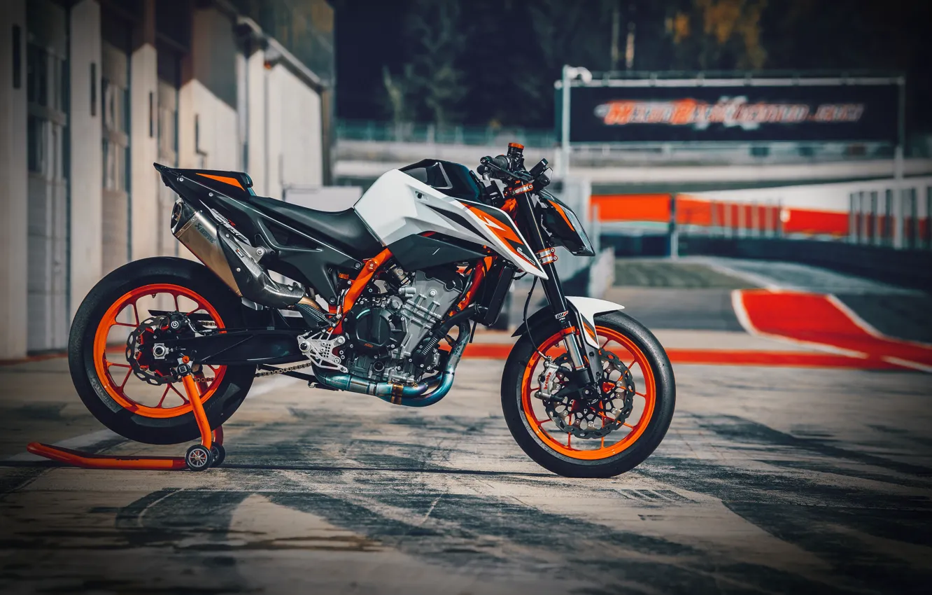 Фото обои orange, track, ktm, motocycle, ktm duke, Ktm 890 duke