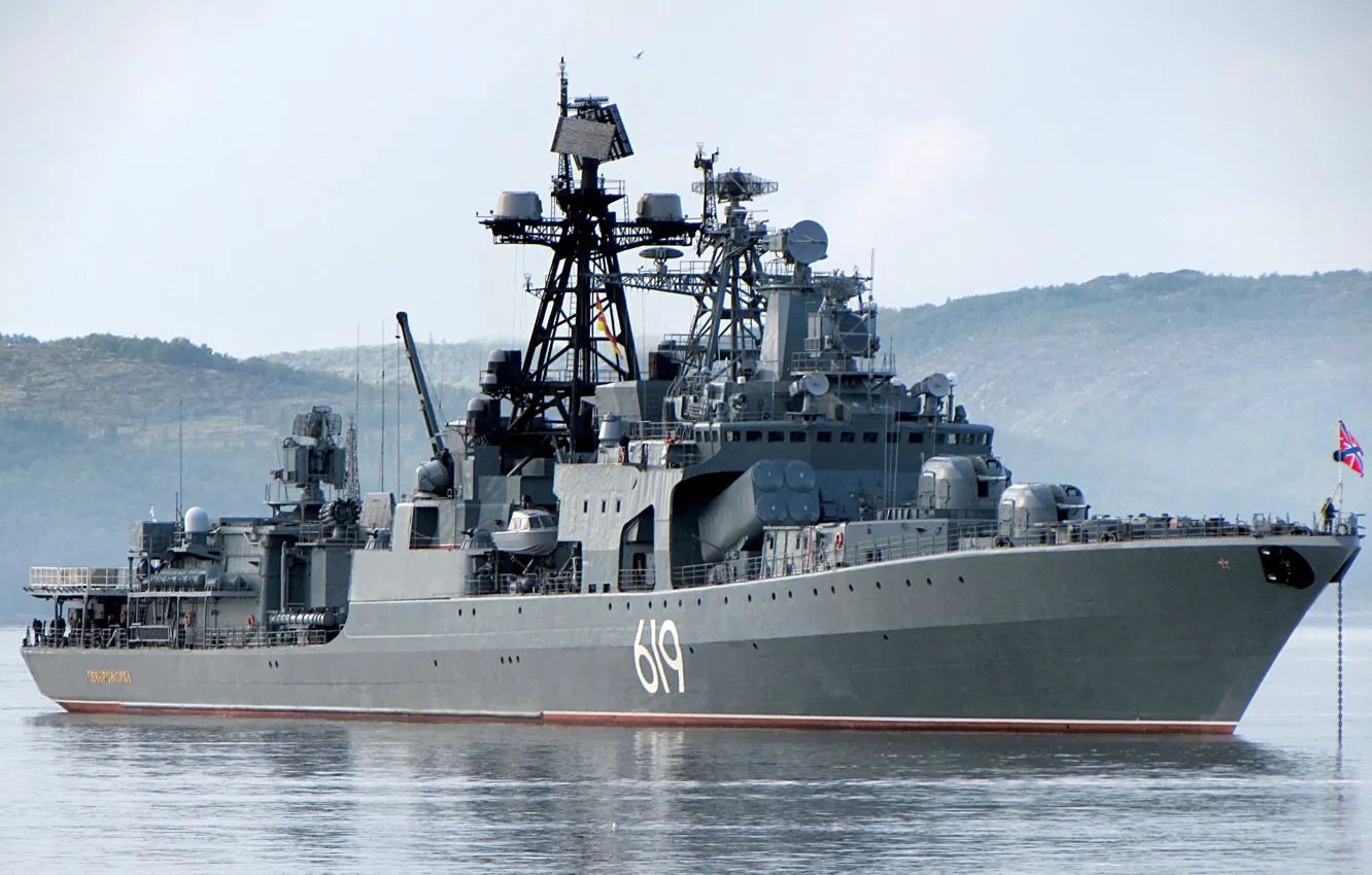 Фото обои проект 1155, большой противолодочный корабль, североморск
