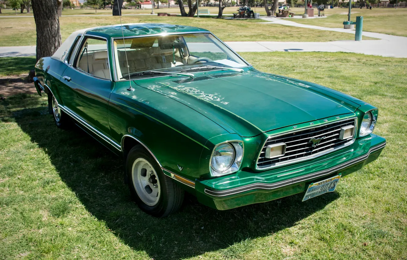 Фото обои стиль, ретро, Ford Mustang, 1977