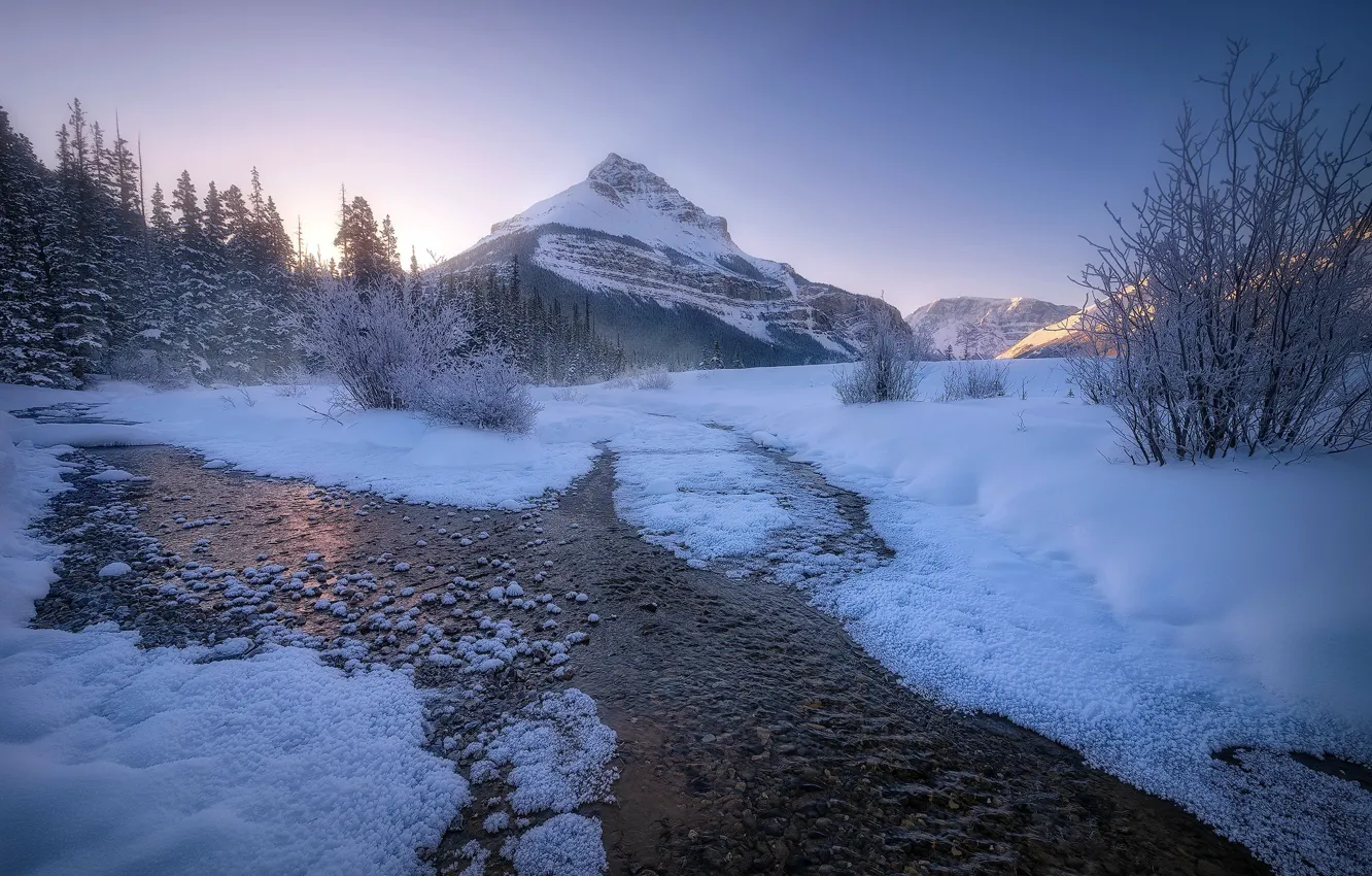 Фото обои Winter, landscape, Canadian Rockies, Banff national parks