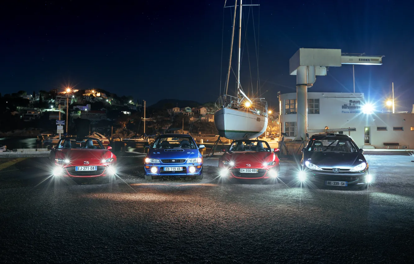 Фото обои Subaru, Peugeot, mazda
