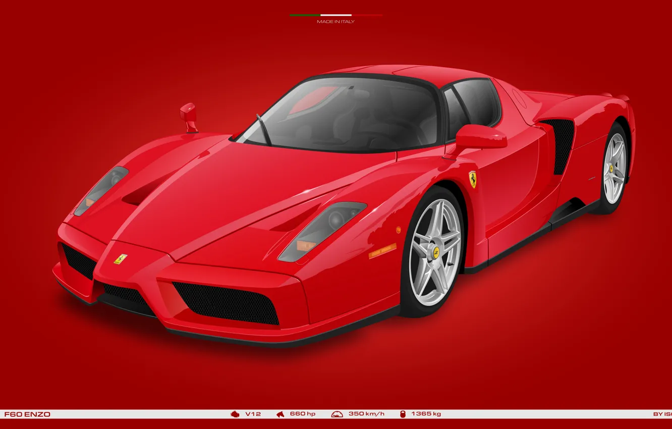 Фото обои Ferrari, автомобиль, спорткары, красный автомобиль, FerrariEnzo