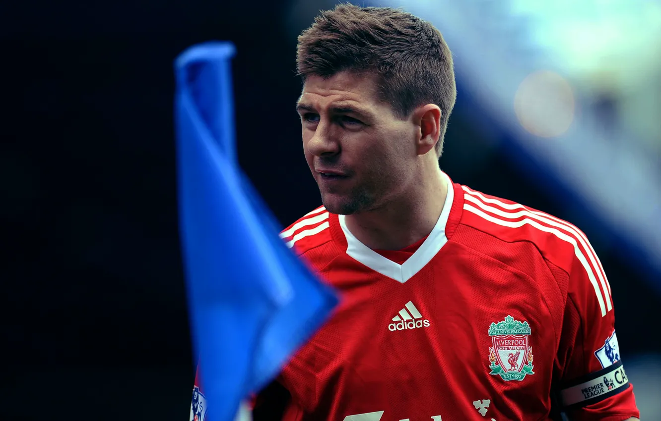 Фото обои football, gerrard, soccer, Liverpool, Anfield, EPL
