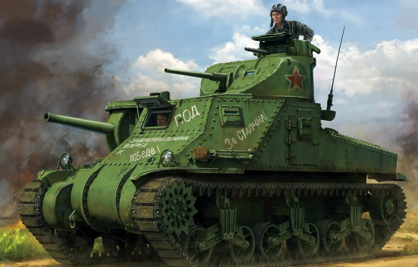 Фото обои СССР, Lee, периода Второй мировой войны, американский средний танк, Восточный фронт