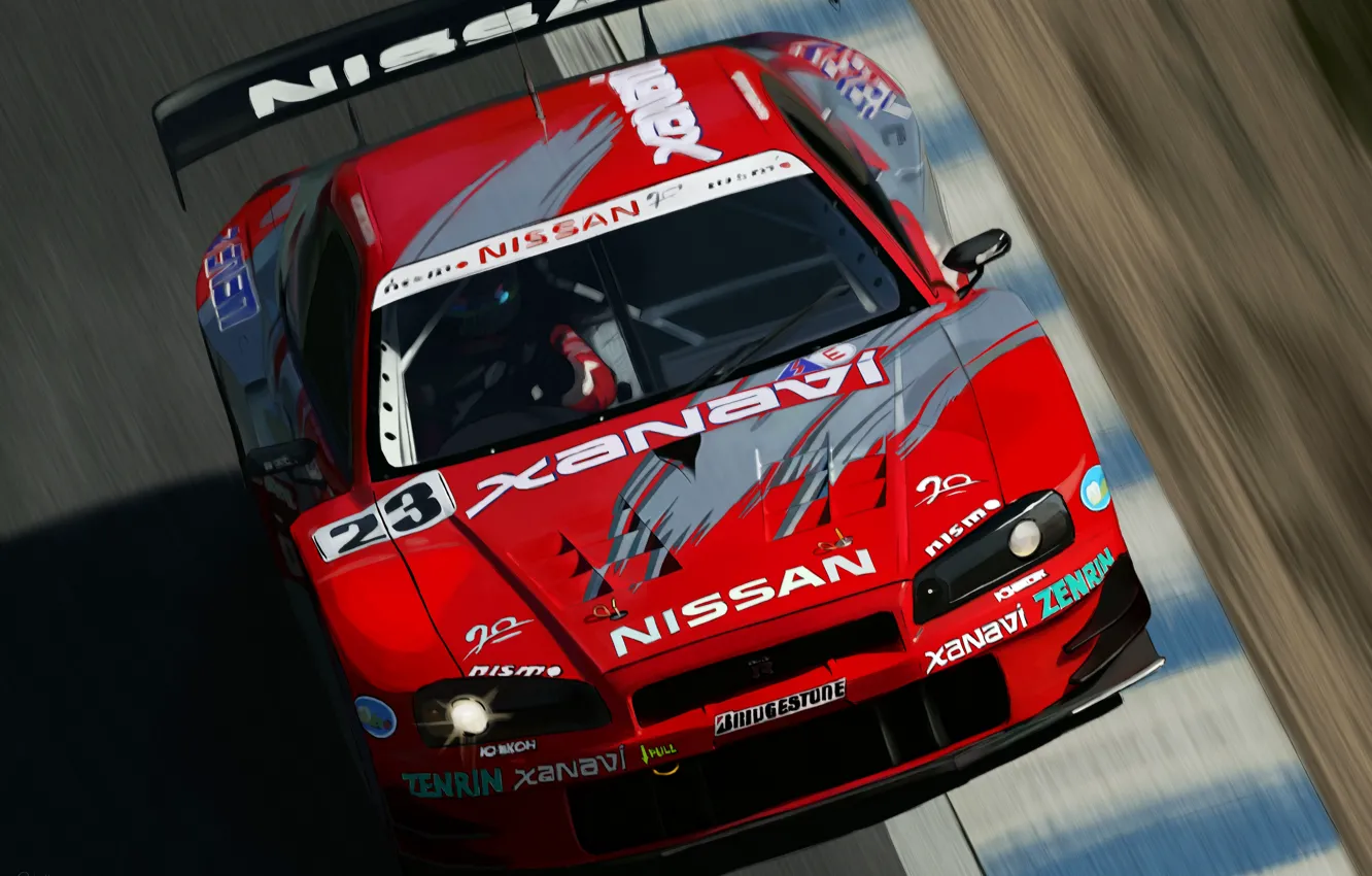 Фото обои nissan, art, R34, Nismo, Skyline GT-R, トンネルぬけたらスカイライン, NISMO GT-R