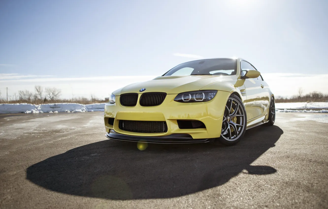 Фото обои BMW, Yellow, E92, Shadow, M3