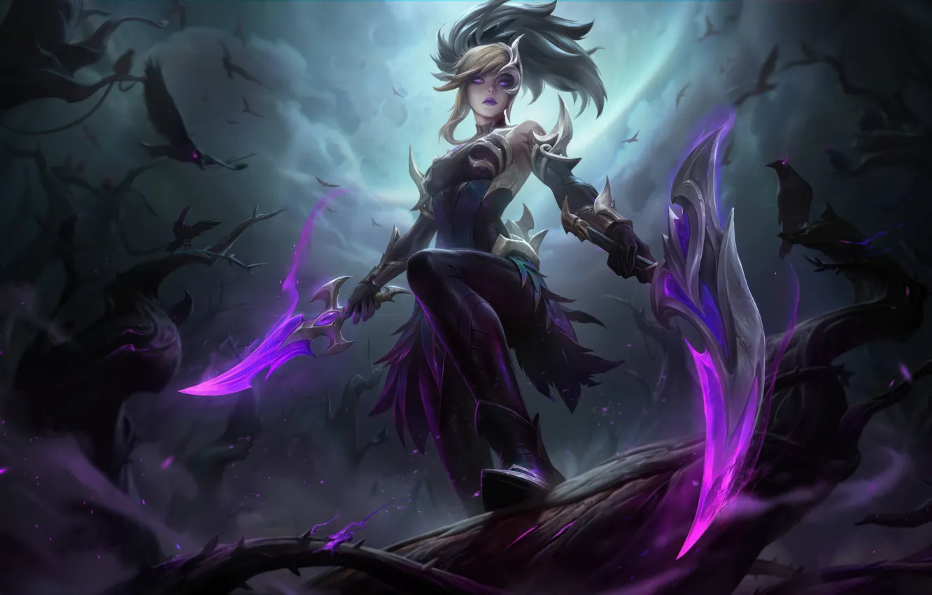 Фото обои Art, Akali, League of Legends, Skin, LoL, Coven Akali