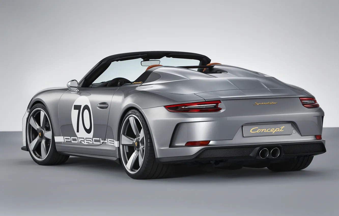Фото обои Concept, 911, Porsche, вид сзади, 2018, Speedster
