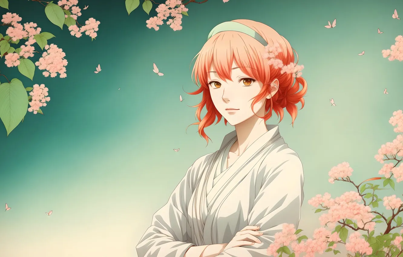 Фото обои girl, fantasy, Sakura, anime, art, digital art, fantasy art, illustration