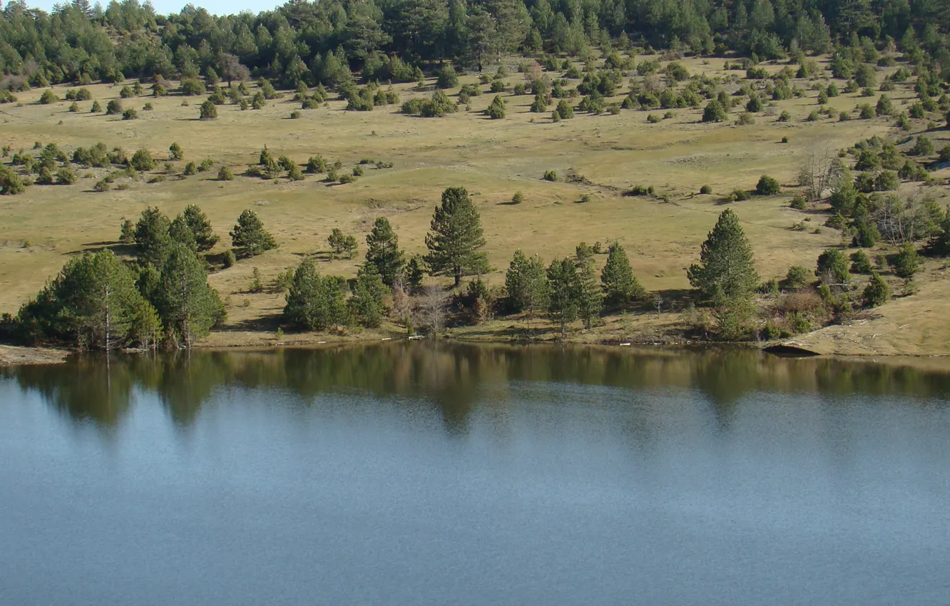 Фото обои mountain, lake, Pieria