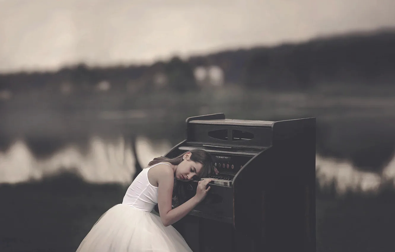 Фото обои девочка, орган, with the music in her soul
