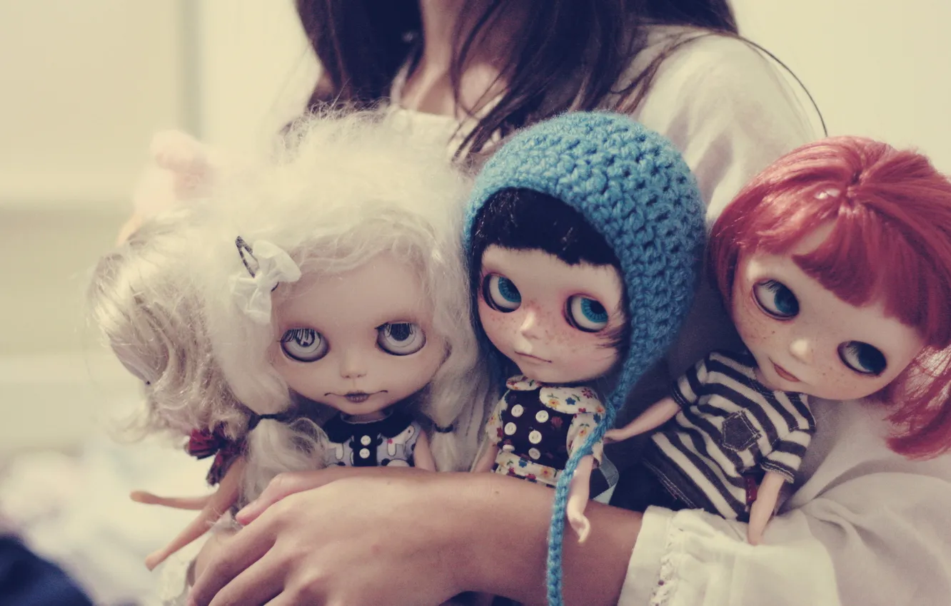 Фото обои девушка, настроение, куклы