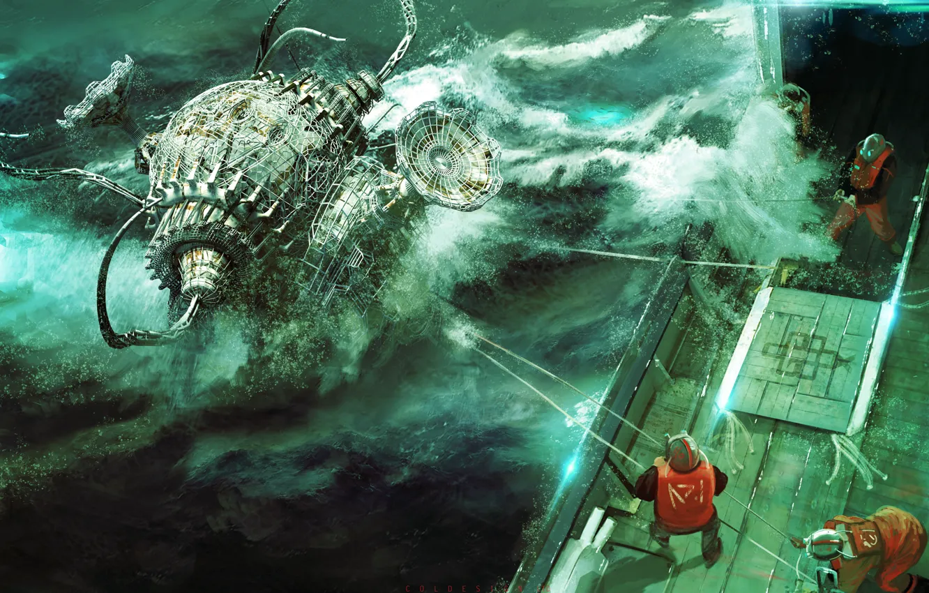 Фото обои море, корабль, механизм, техника, Col Price, what lies