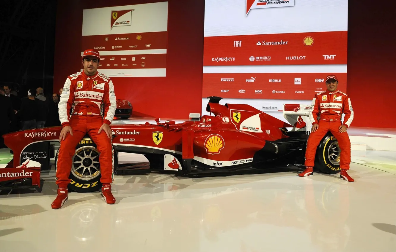 Фото обои Alonso, Massa, 2013 Ferrari