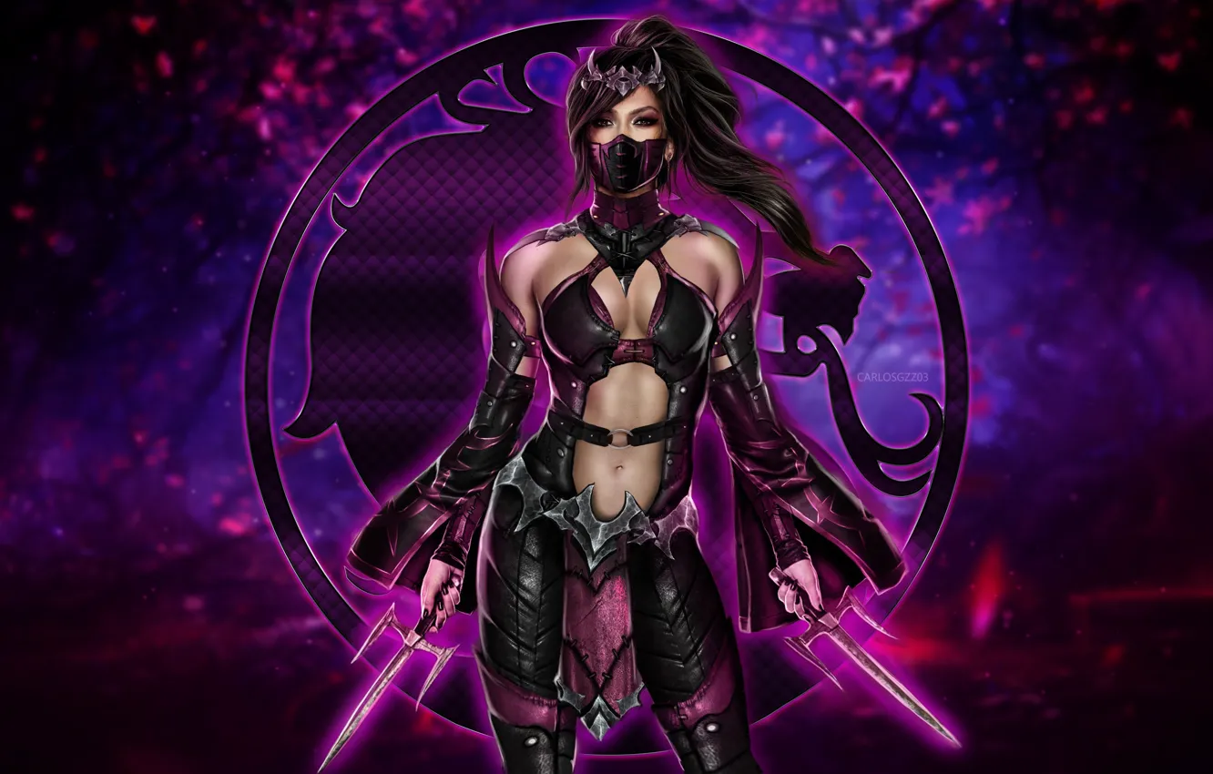 Фото обои Меган Фокс, Megan Fox, Логотип, Арт, Art, Logo, Фантастика, Mortal Kombat
