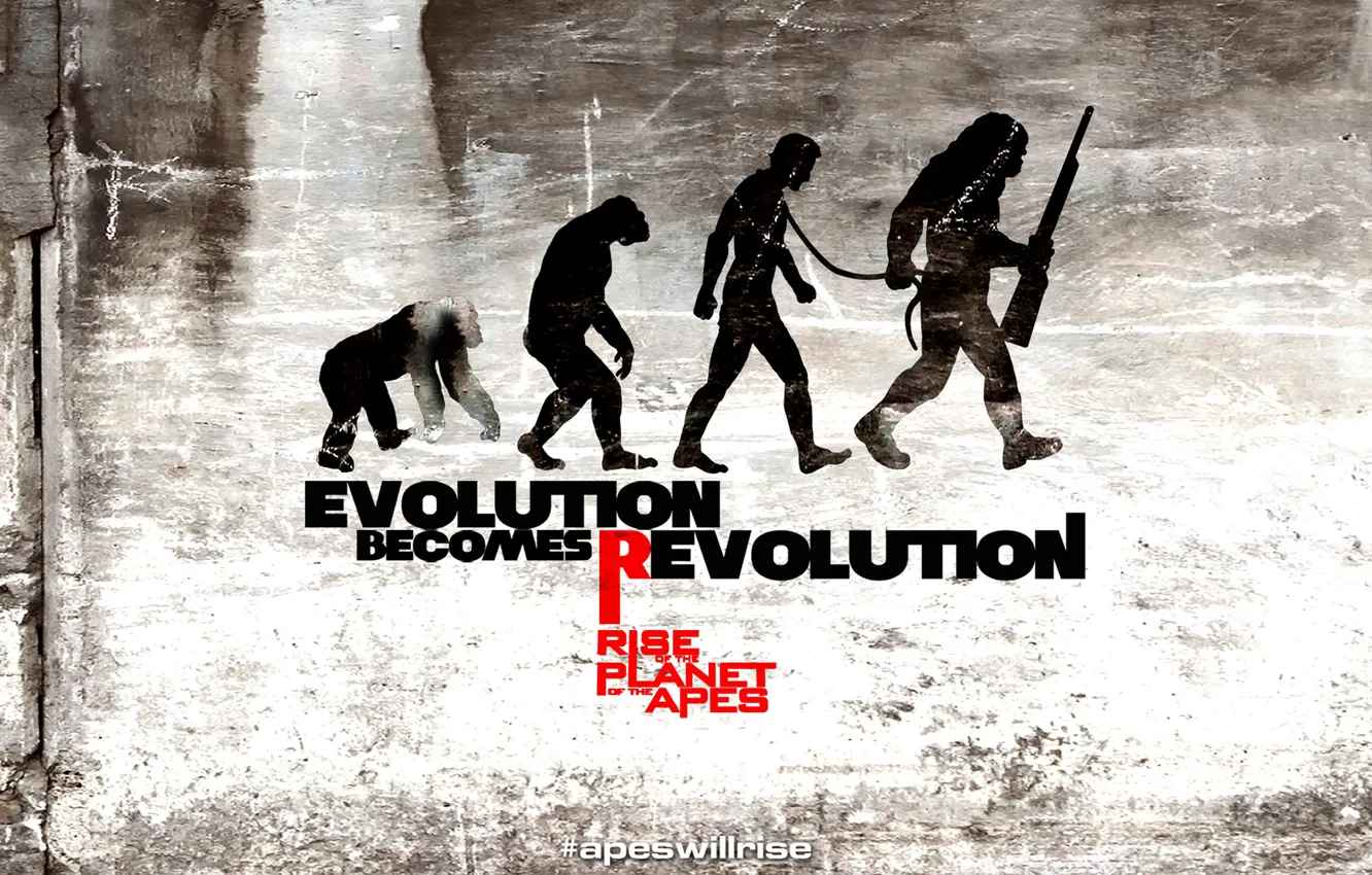 Фото обои восстание планеты обезьян, rise of the planet of the apes, Evolution becomes Revolution