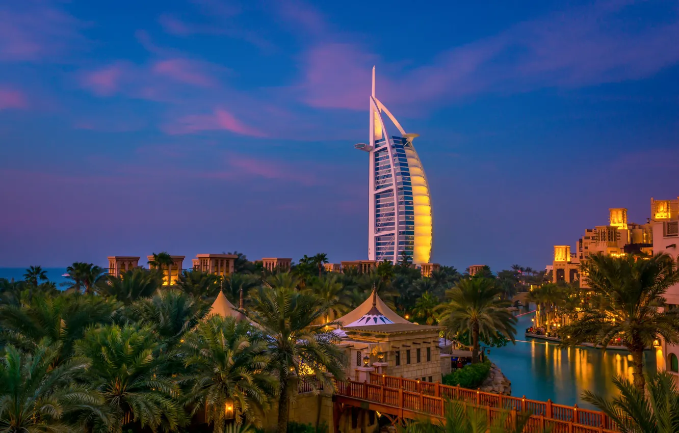 Фото обои ночь, город, Дубай, Дубай (ОАЭ), Dubai Burj al Arab