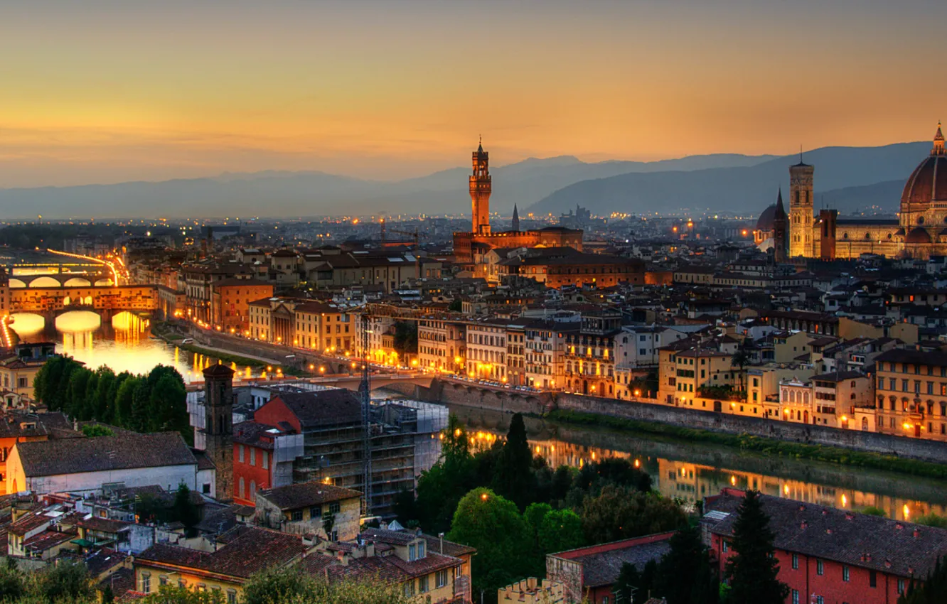 Фото обои City, Italy, Rome, Florence, Town, Firenze, Architecture, Roman