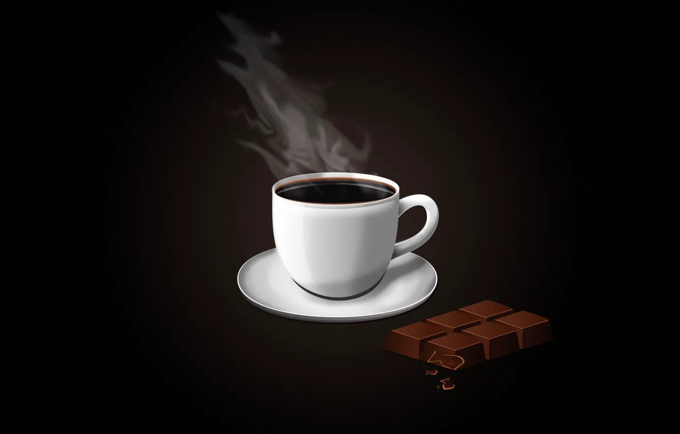 Фото обои кофе, шоколад, минимализм, вектор, чашка