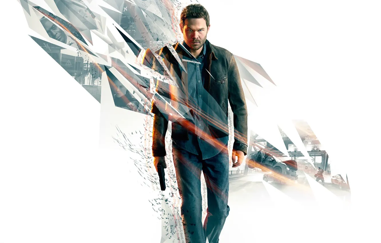 Фото обои Мост, Взгляд, Машина, Оружие, Актёр, Microsoft Game Studios, Quantum Break, Шон Эшмор