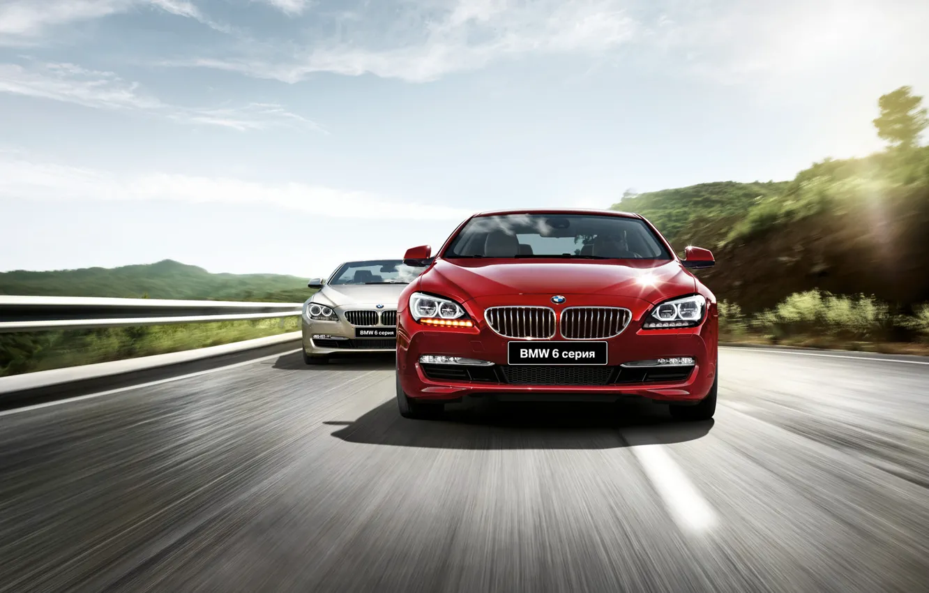 Фото обои красный, бмв, скорость, BMW, BMW M6