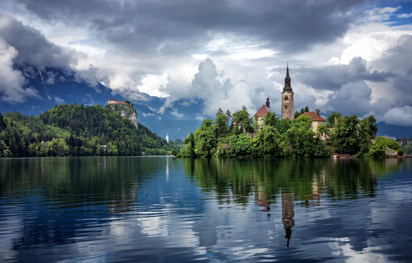 Фото обои nature, slovenia, lake bled