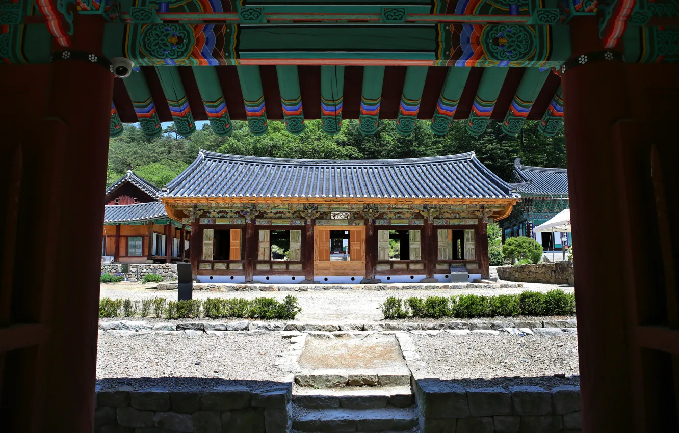 Фото обои краски, композиция, буддийский храм