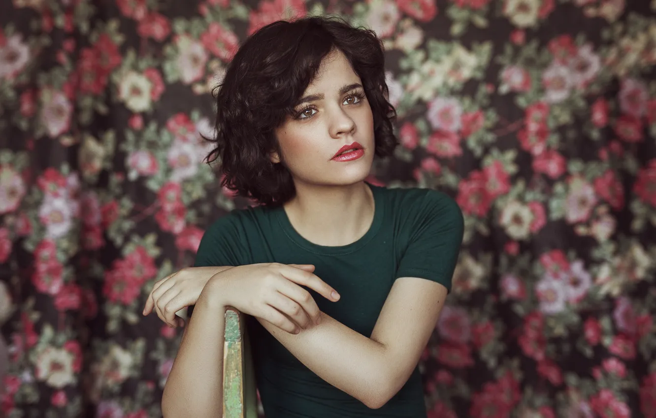 Фото обои девушка, лицо, модель, волосы