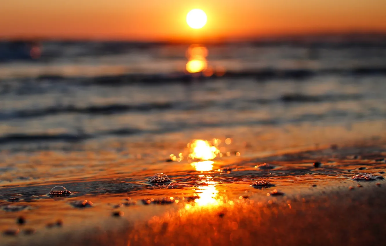 Фото обои море, вода, солнце, закат, природа, река, фон, widescreen