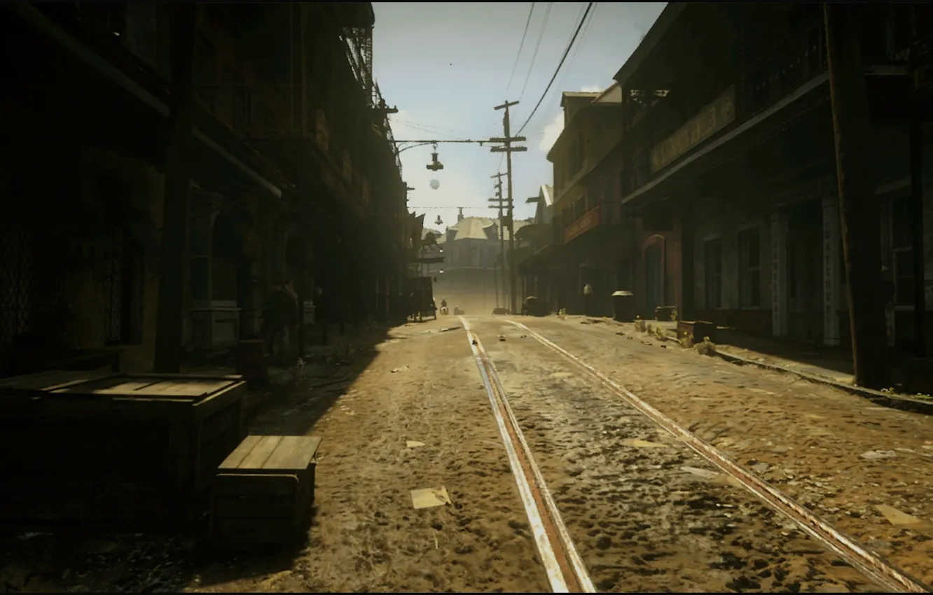 Фото обои City, Street, Game, Red Dead Redemption 2, Xbox One X, RDR2, HDR 10, Saint Denis