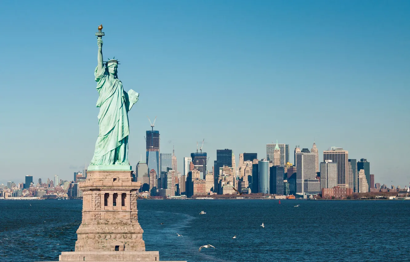 Фото обои Нью-Йорк, США, Статуя Свободы
