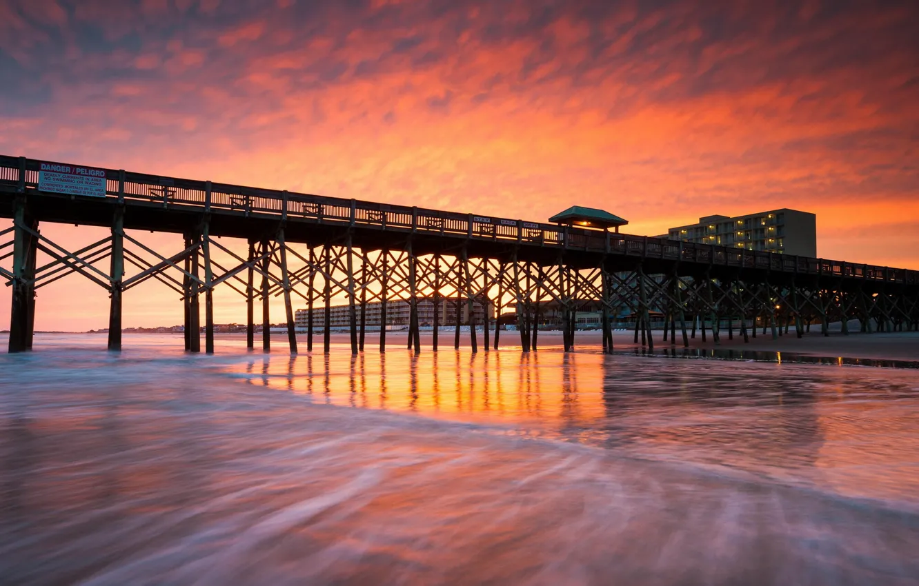 Фото обои United States, South Carolina, Folly Beach in Charleston