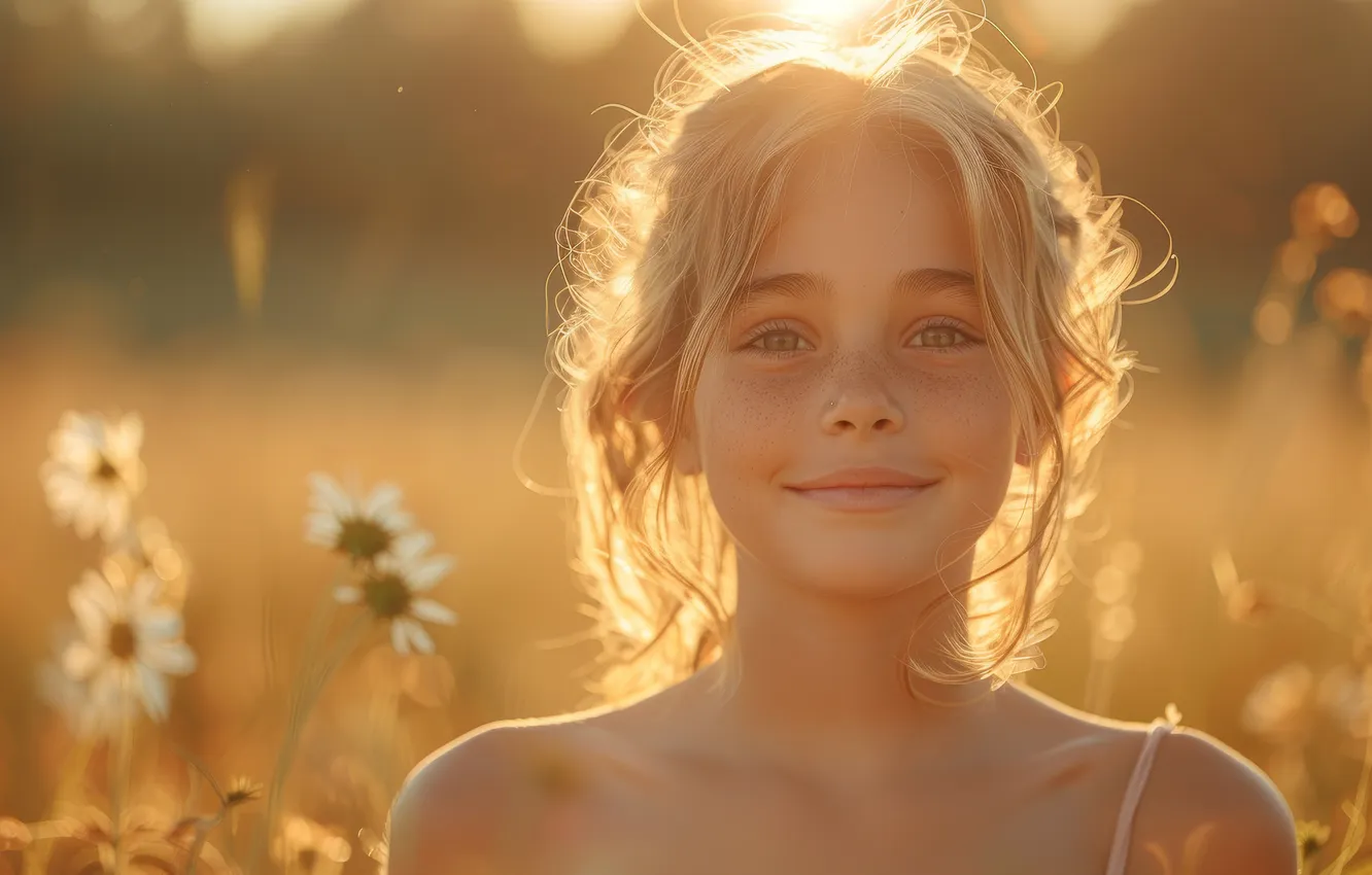 Фото обои поле, лето, взгляд, солнце, лучи, свет, цветы, природа