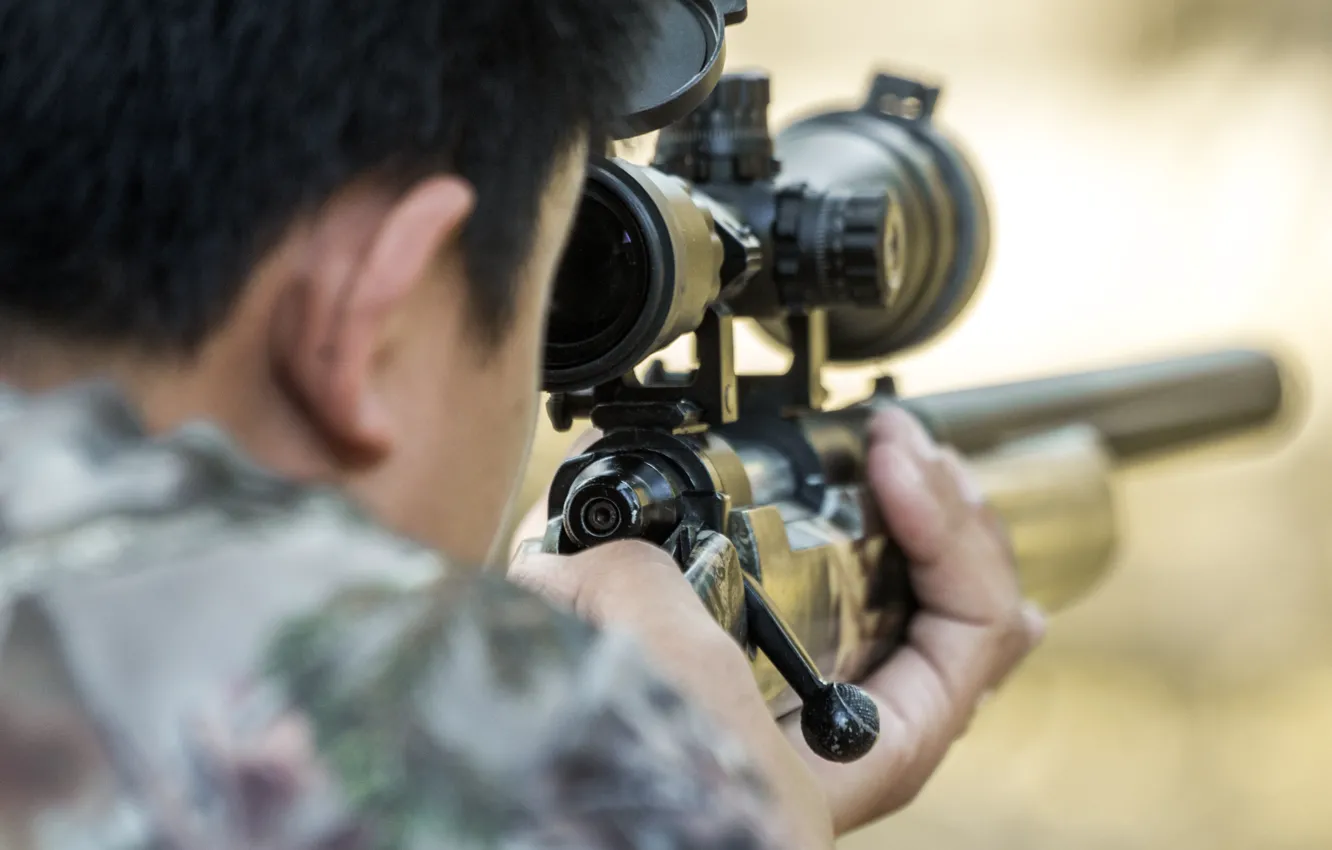 Фото обои military, rifle, telescopic sight, target shooting
