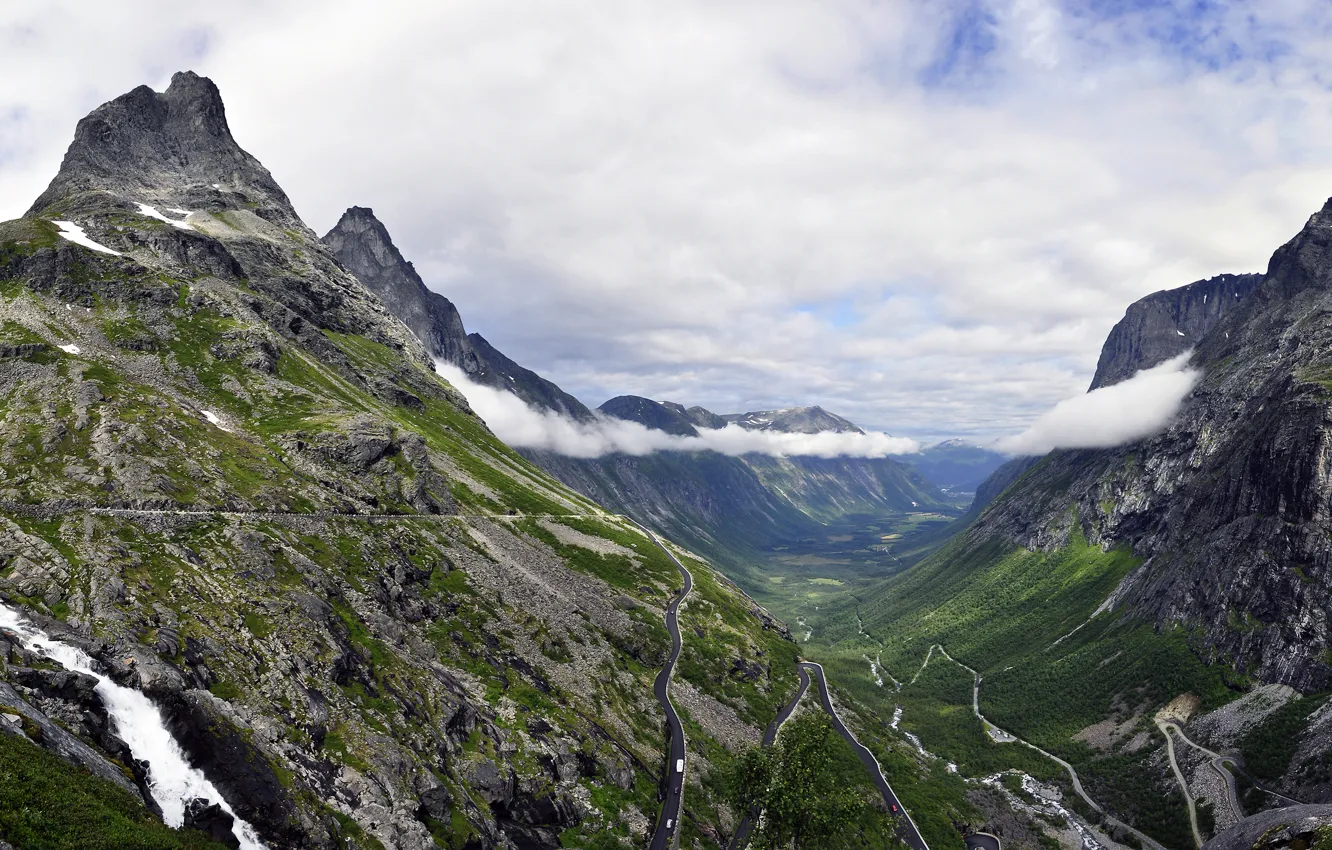 Фото обои Норвегия, Norway, Лестница троллей, Trollstigen, Вестланн, Ålesund, Олесунн, Vestlandet