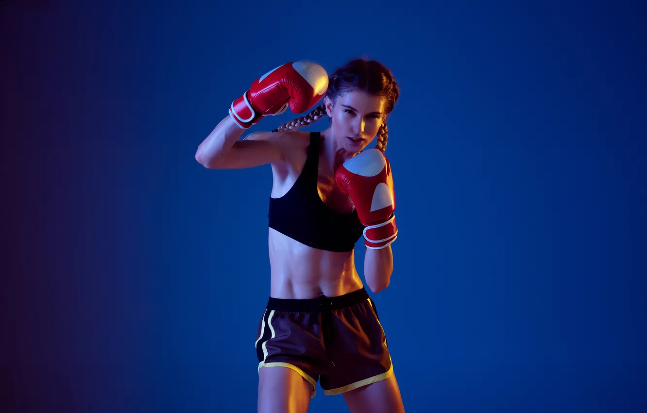 Фото обои woman, boxing, caucasian, fit, sportswear