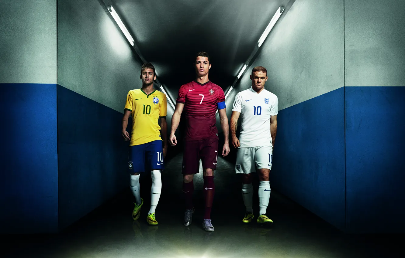 Фото обои Англия, Спорт, Звезда, Футбол, Португалия, Форма, Бразилия, Уэйн Руни