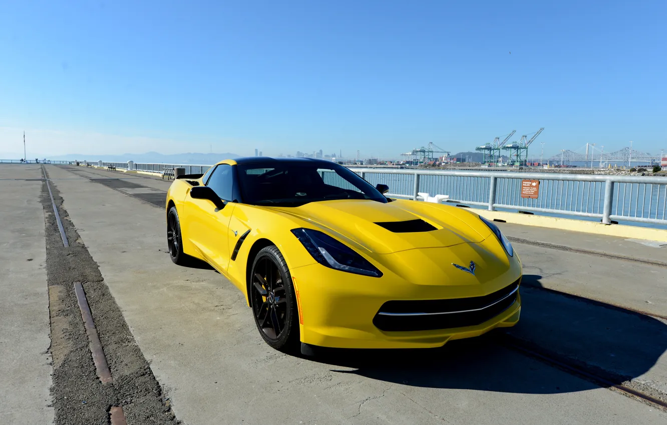 Фото обои Corvette, Chevrolet, Yellow, Stingray, Z51