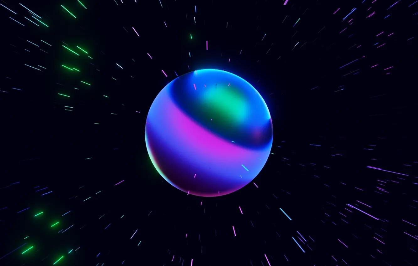 Фото обои digital, drop, ball, colorful orb