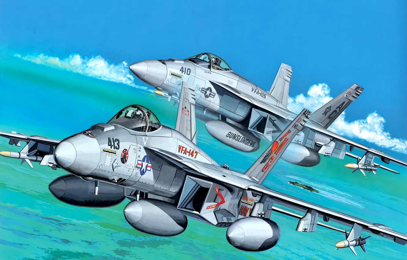 Фото обои США, Super Hornet, F/A-18, многоцелевой истребитель, палубный истребитель-бомбардировщик, ВМС США