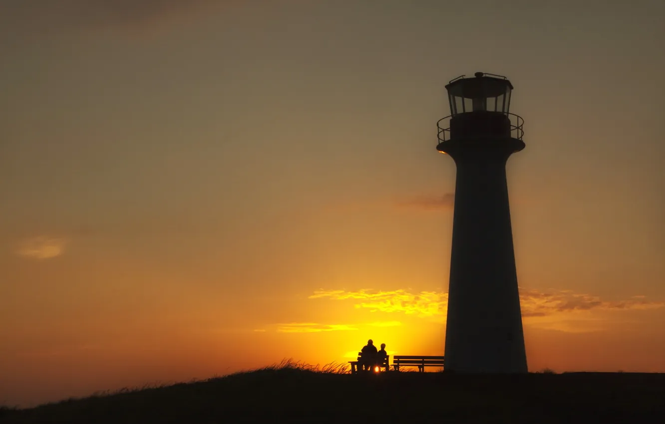 Фото обои sunset, lighthouse, Ritual at Dusk