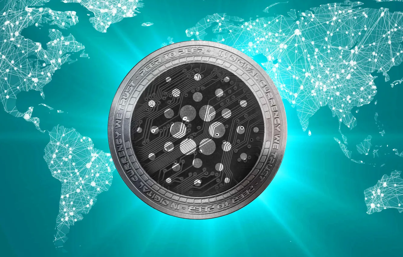 Фото обои map, Ada, coin, cryptocurrency, cardano, кардано